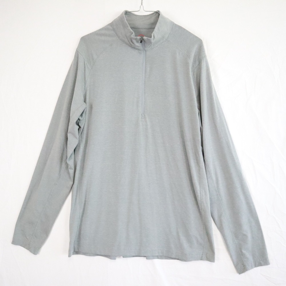 Travis Mathew 1/4 Zip Pullover Mens Large Golf Active Mock Neck Gray Long Sleeve